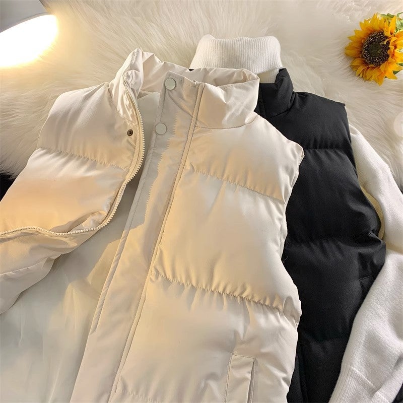 Korean-Style Waistcoat Men'S And Women'S Trendy Stand Collar Cotton-Padded Jacket Slim-Fit Thickened Waistcoat Warm Waistcoat Waistcoat Jacket - Image 2